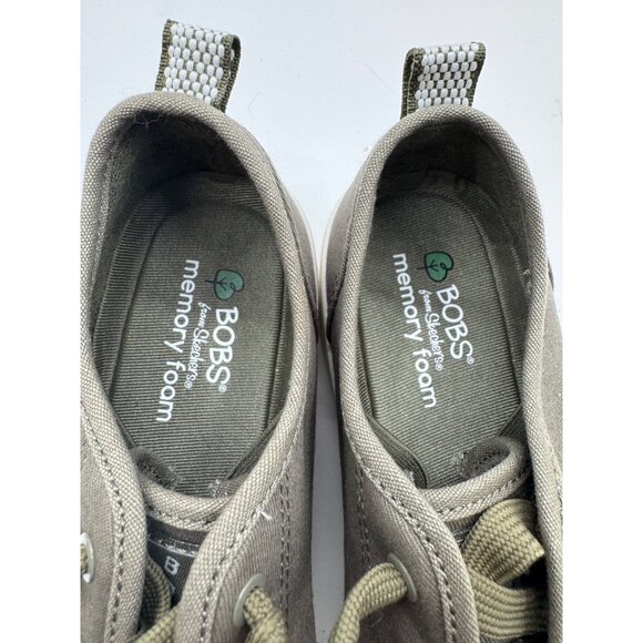 Skechers BOBS Beyond Canvas Slip on Memory Foam Sneakers Olive Green  Casual Sho - Picture 12 of 12